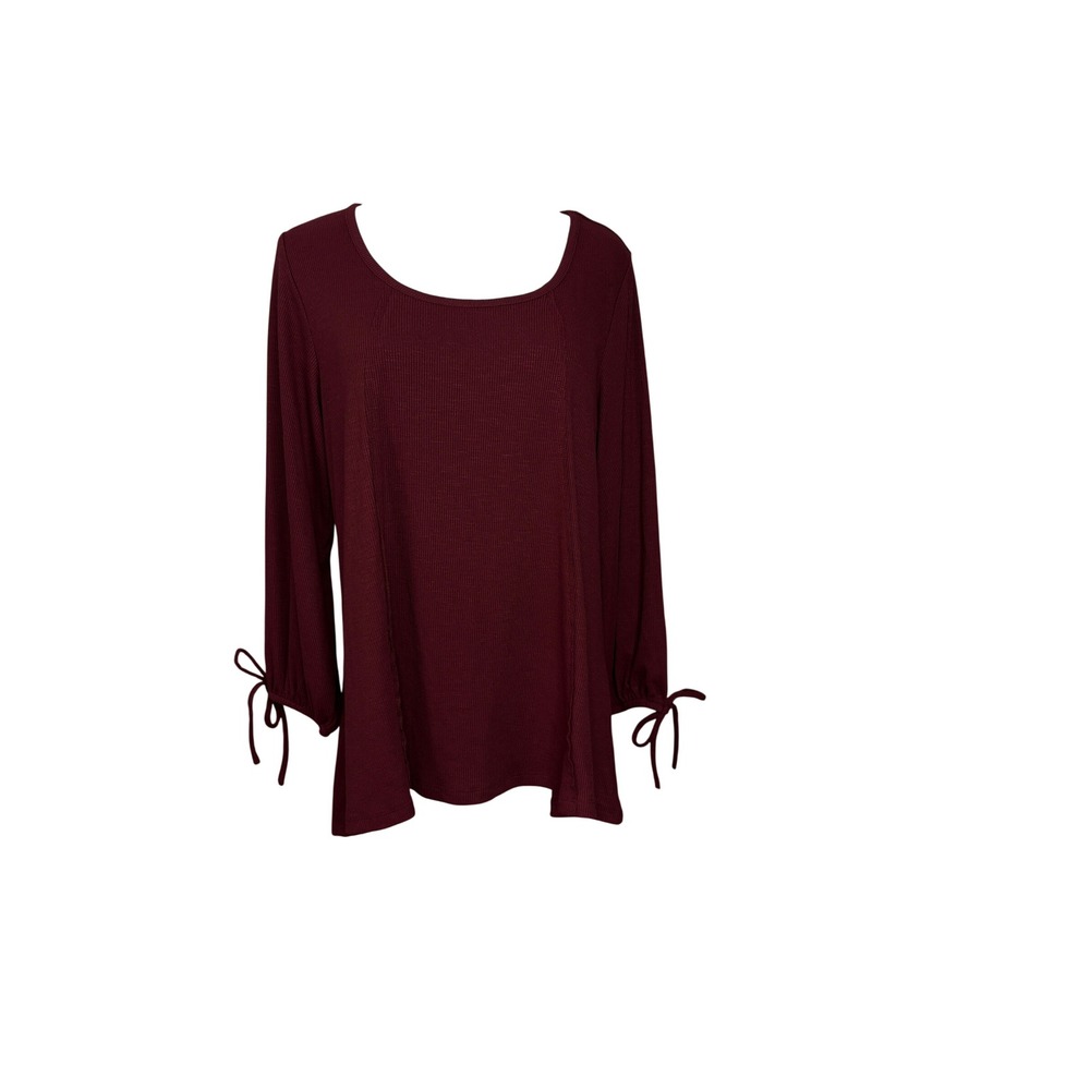Wonderly Scoop Neck Ribbed Knit Sweater Top LARGER Modern Fall Normcore NEW